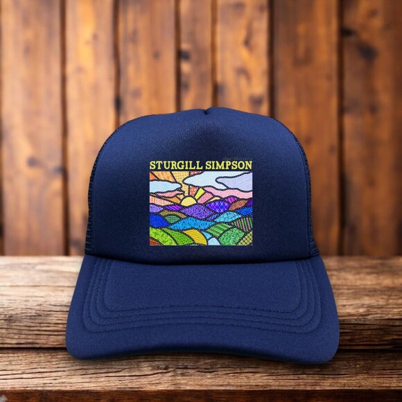 Sturgill Simpson Mens Trucker Hat Navy Snapback Country Music Retro Baseball Cap - Picture 1 of 4